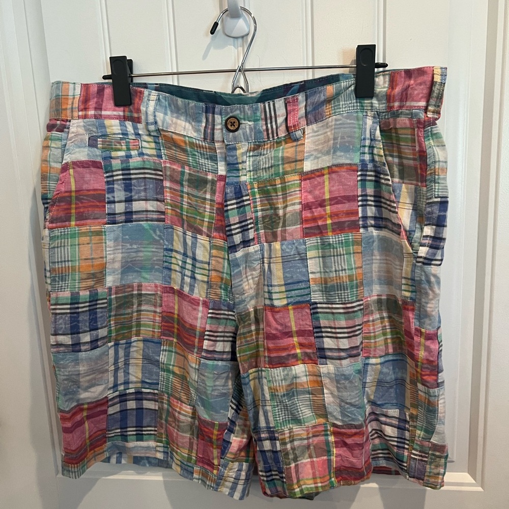 Washed Stoned and Beaten Men’s Multicolor Madras Plaid Shorts -38